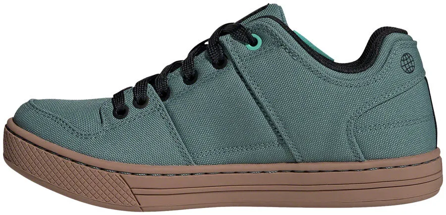 Five Ten Five Ten Freerider Canvas Flat Shoe - Women's, Hazy Emerald/Core Black/Acid Mint