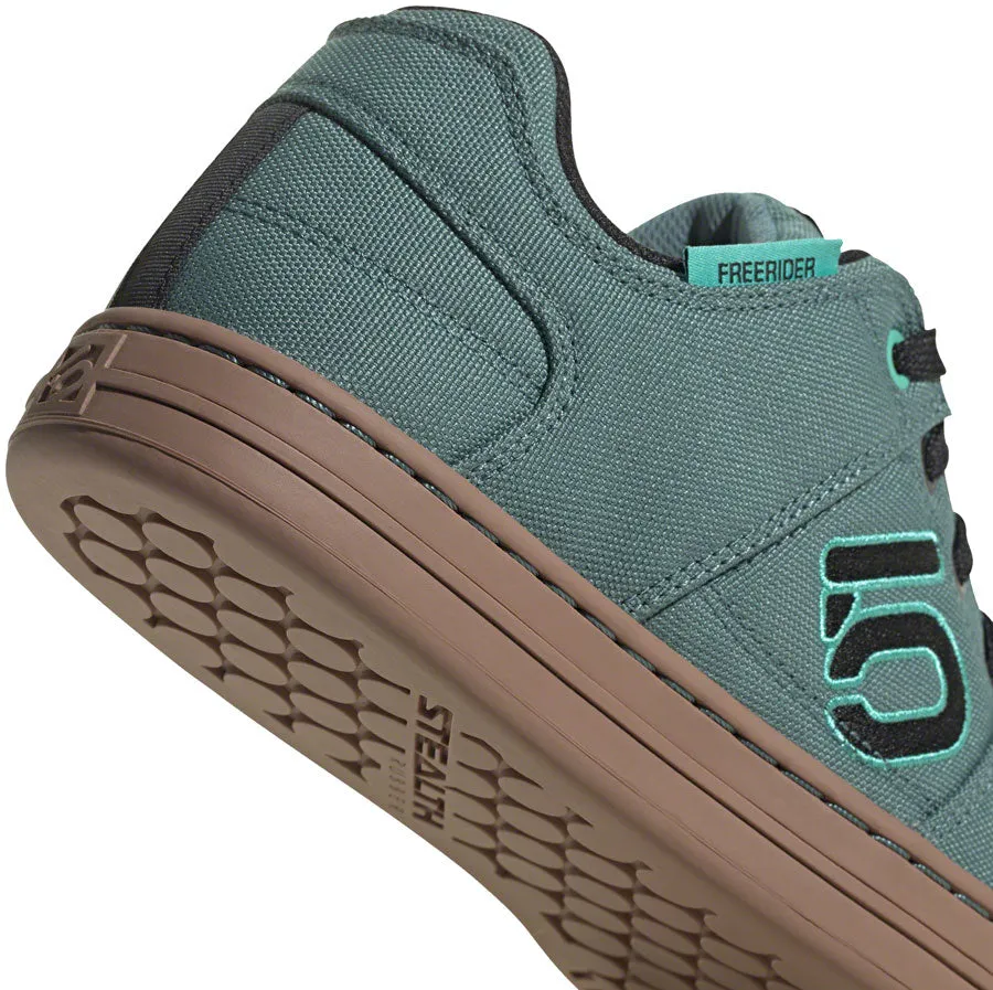 Five Ten Five Ten Freerider Canvas Flat Shoe - Women's, Hazy Emerald/Core Black/Acid Mint