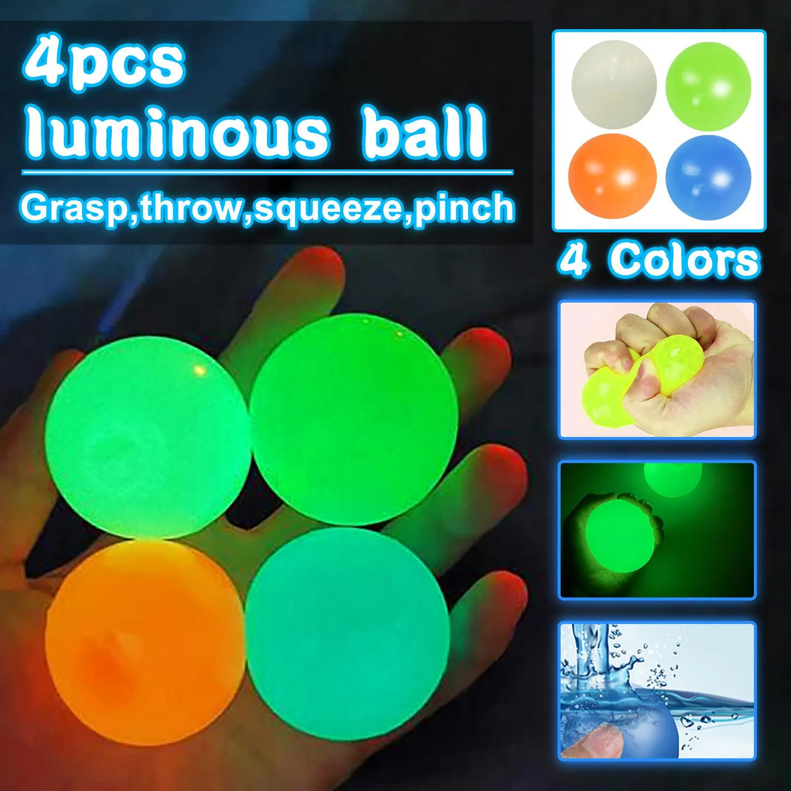 Fluorescent Sticky Wall Ball Sticky Target Ball Decompression Toy Kids Gift