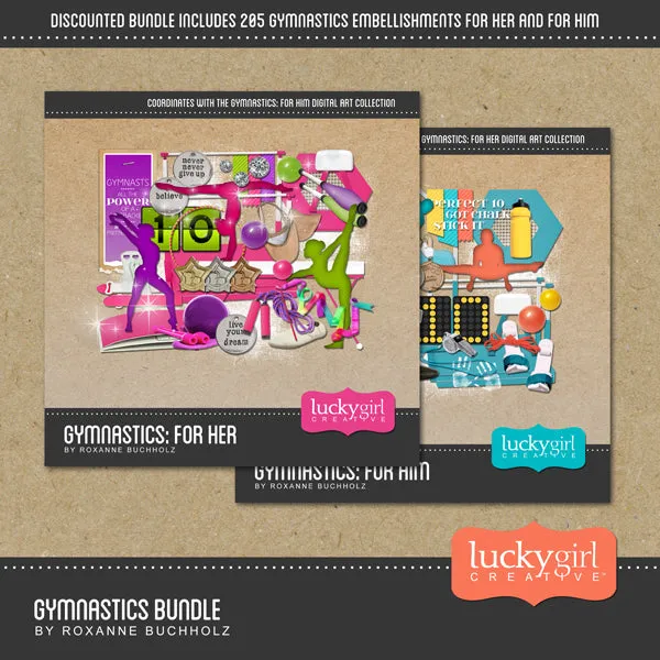 Gymnastics Digital Scrapbook Bundle