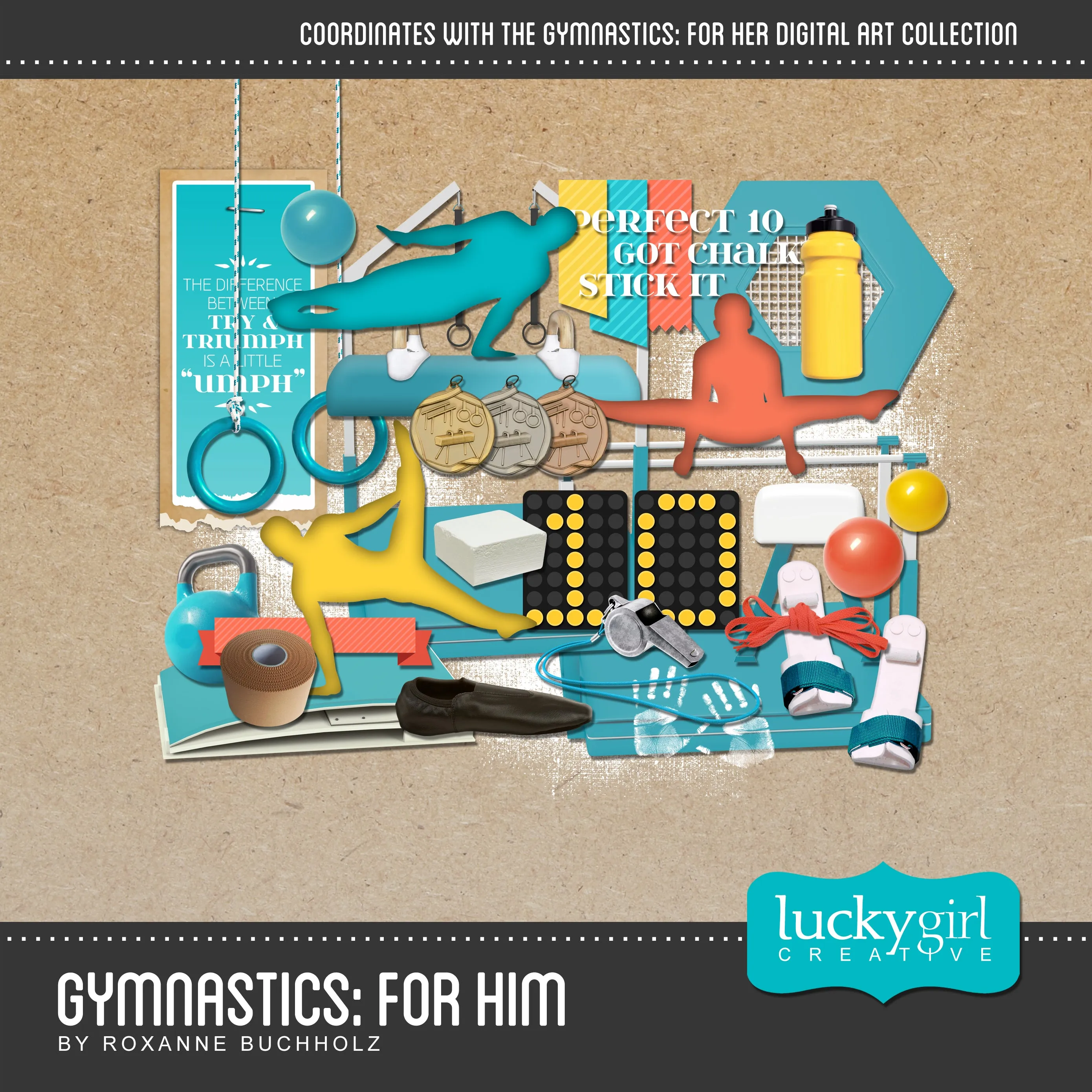 Gymnastics Digital Scrapbook Bundle