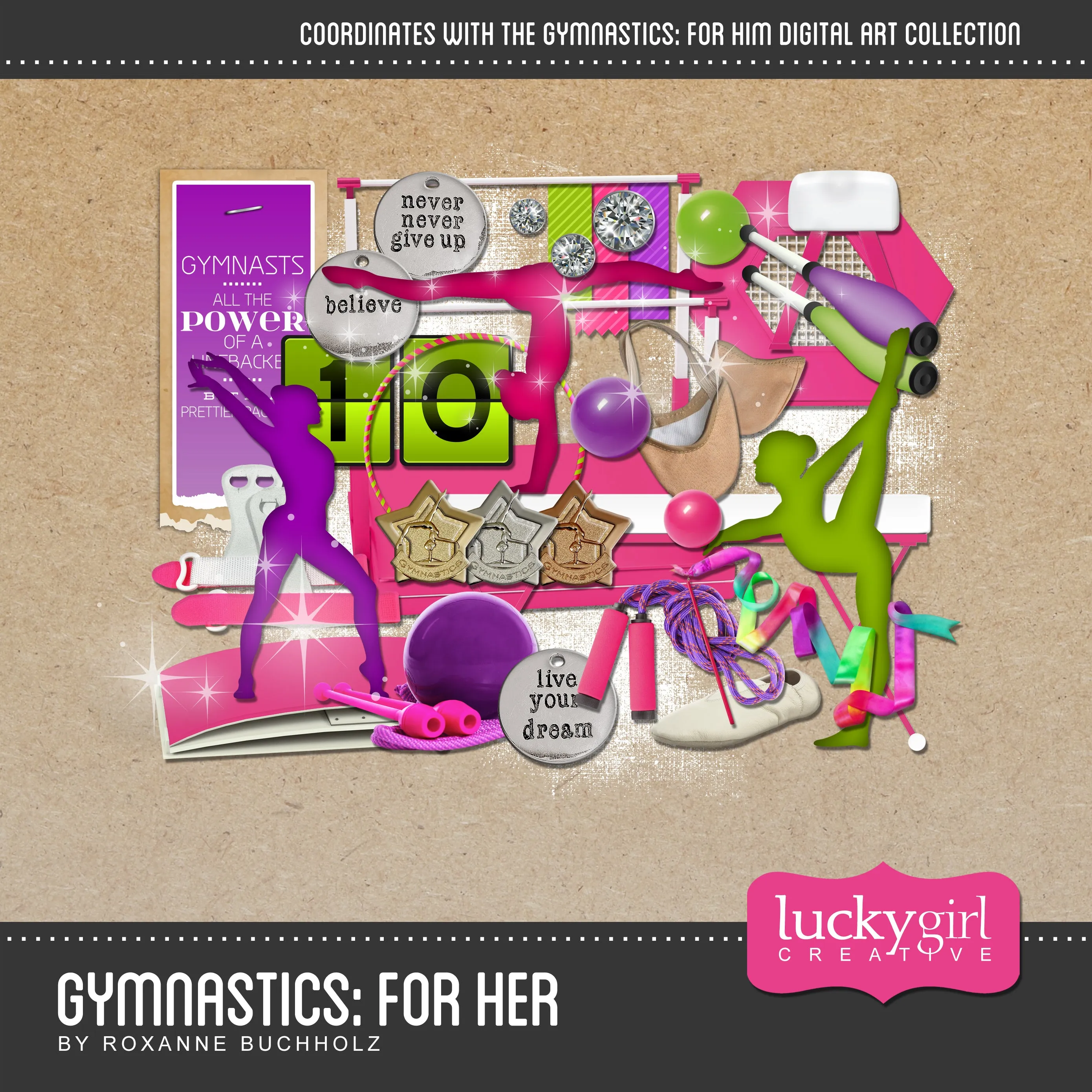 Gymnastics Digital Scrapbook Bundle