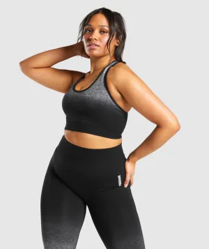 Gymshark Adapt Ombre Seamless Sports Bra - Black/Black Marl