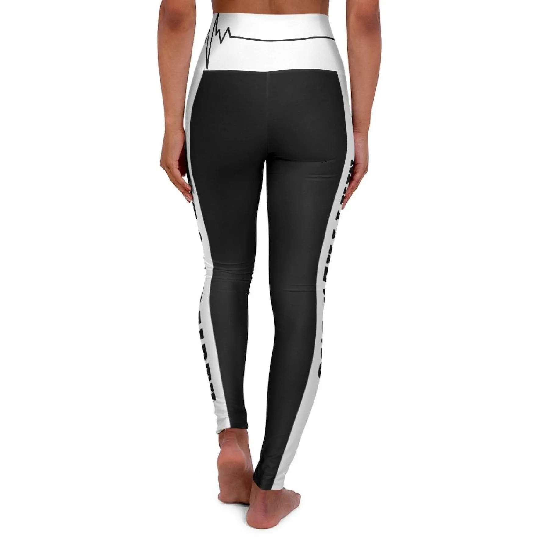 High Waisted Yoga Leggings, Black And White Salt Of The Earth