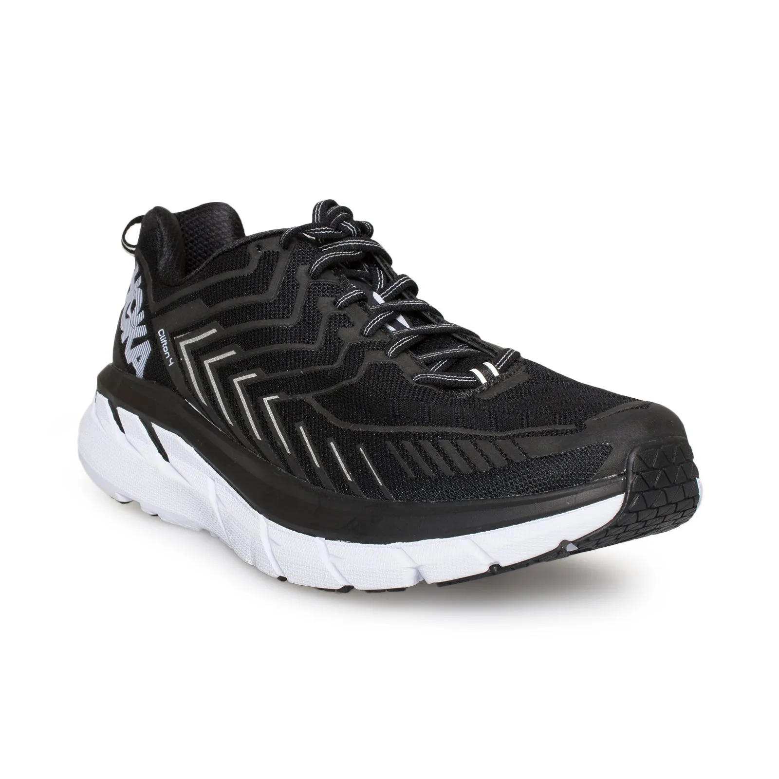 Hoka One One Clifton 4 Black / White Running Shoes - Women's