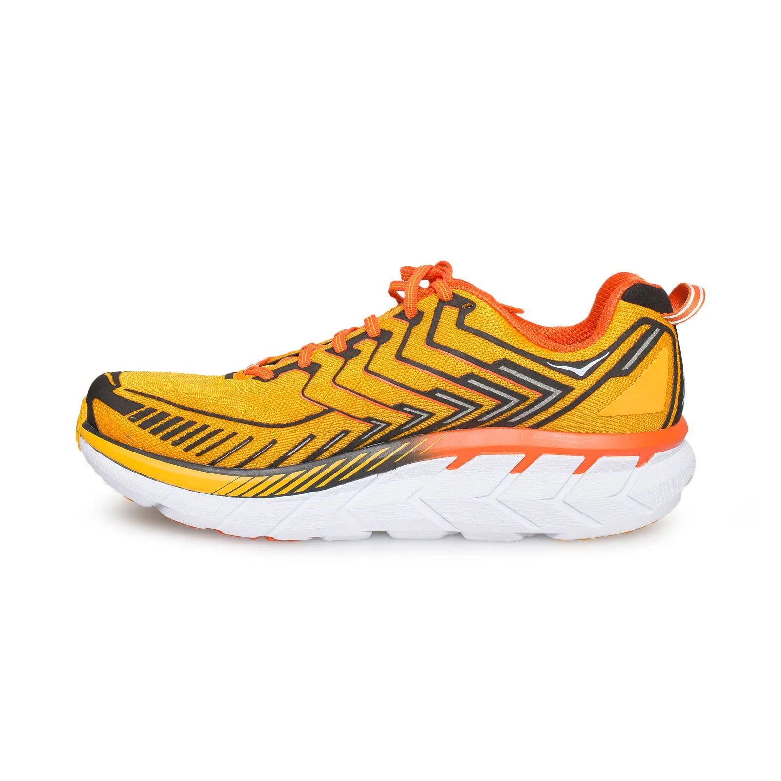 Hoka One One Clifton 4 Saffron / Red Orange Running Shoes - Men's