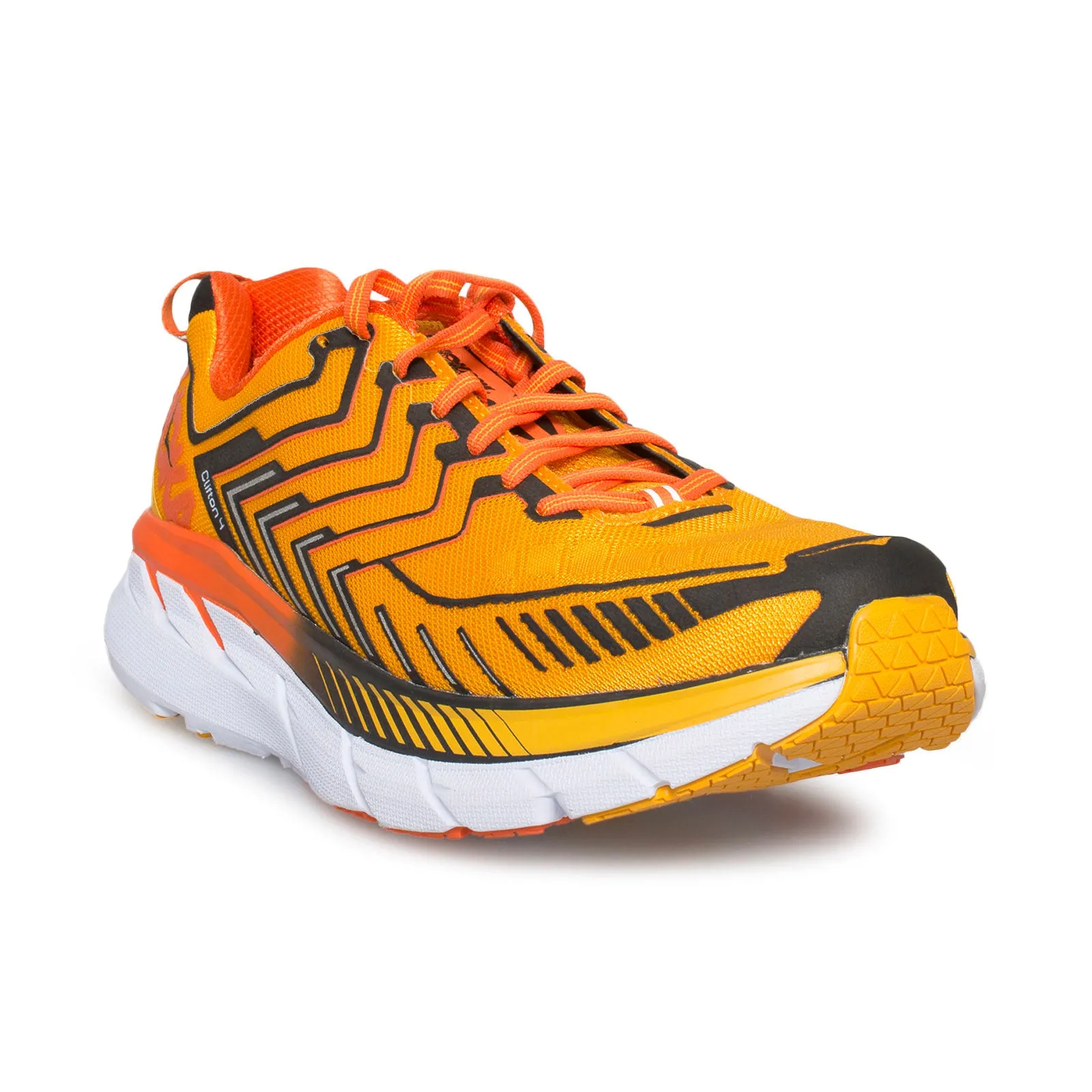 Hoka One One Clifton 4 Saffron / Red Orange Running Shoes - Men's