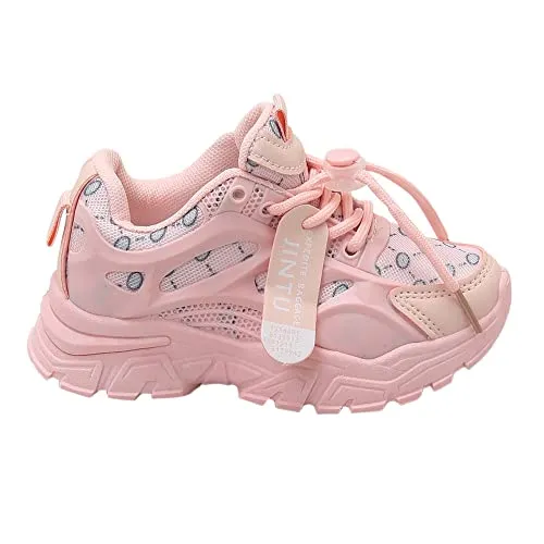 Hopscotch Girls TPR and Synthetic/PU All-Over Print Athletic Shoes in Pink Color, UK:9 (TB4-4316913)