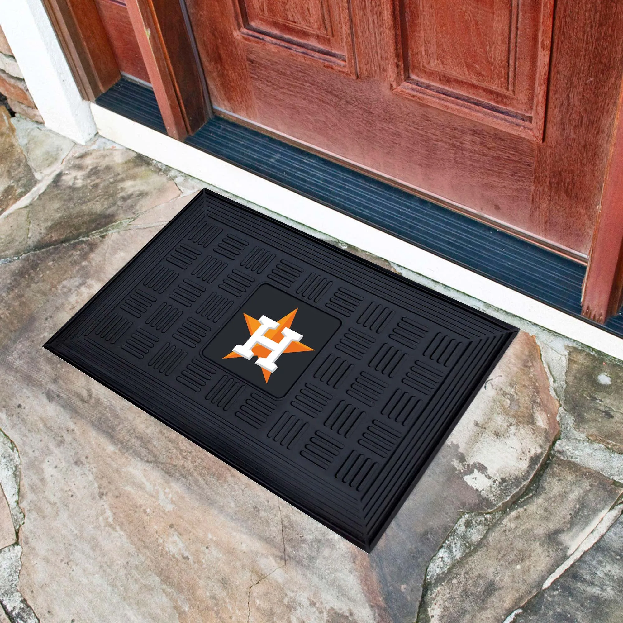 Houston Astros Heavy Duty Vinyl Medallion Door Mat - 19.5in. x 31in.