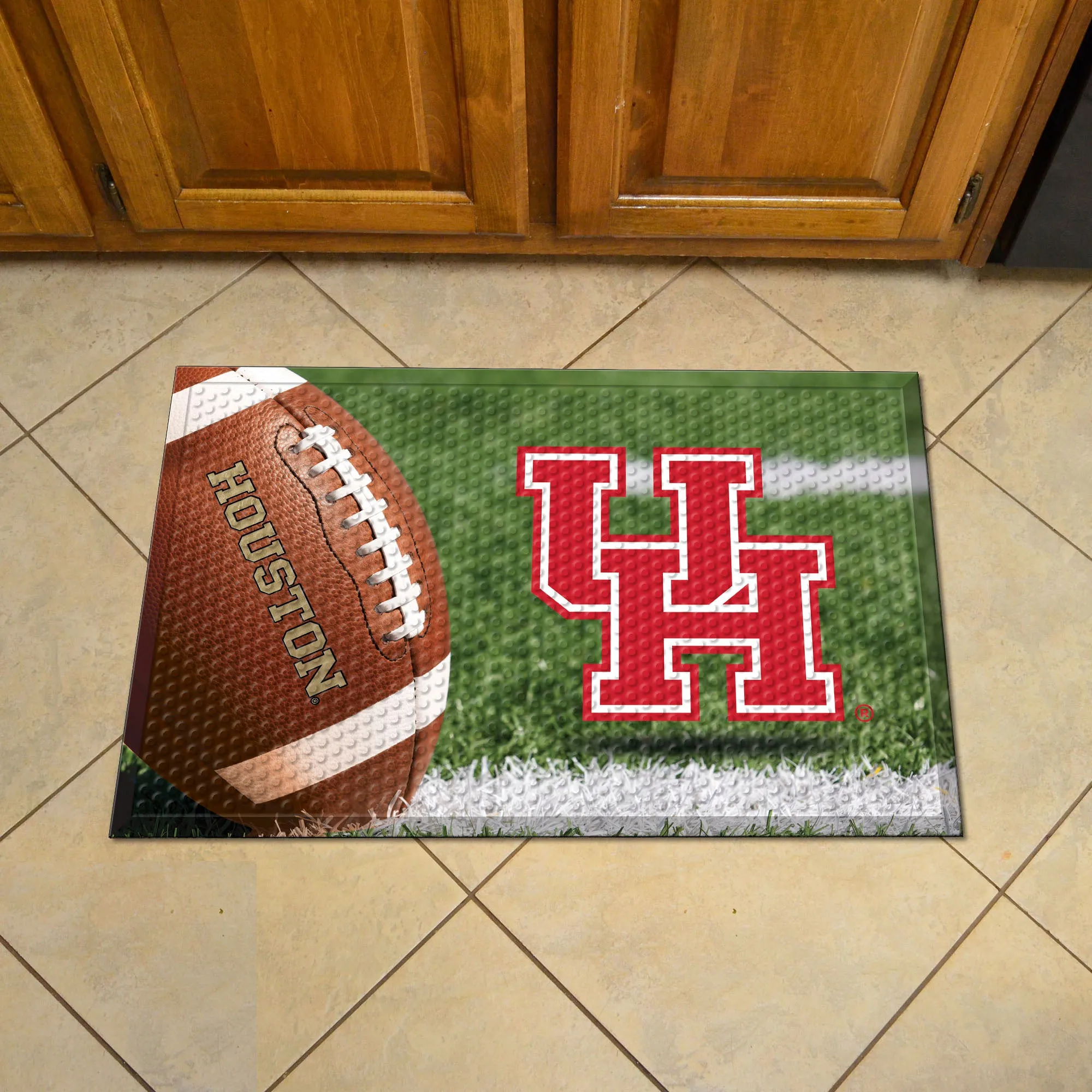 Houston Cougars Rubber Scraper Door Mat