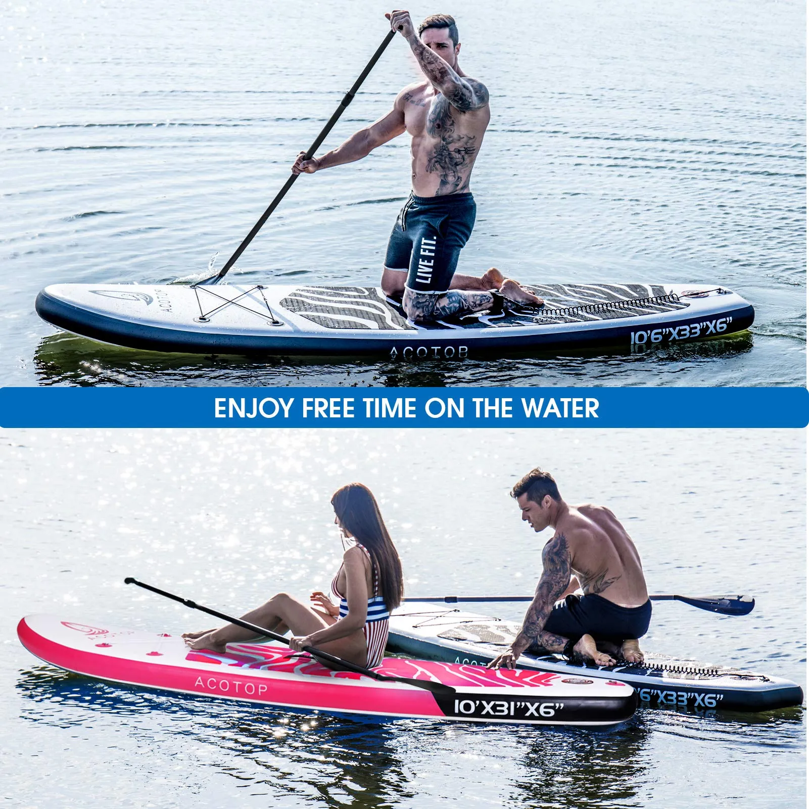 Inflatable Paddle Board, 10'x31 x6 Stand Up Paddle Board, Durable SUP Accessories, Manual