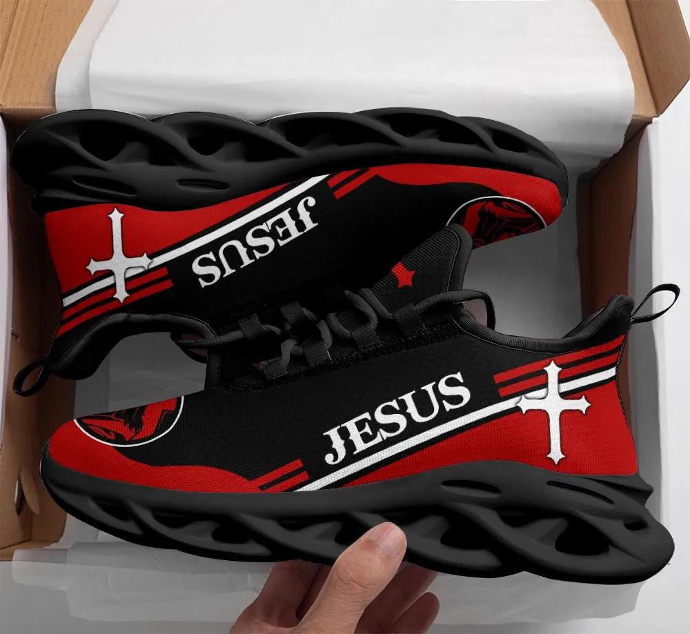 Jesus Running Sneakers Red 2 Max Soul Shoes - Christian Shoes For Men And Women