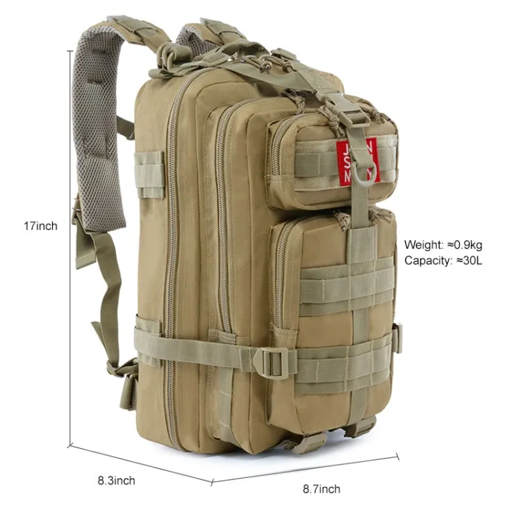 JUNSUNMAY J002 30L Waterproof Outdoor Molle Rucksack Backpack Camping Hiking Bag(Khaki)