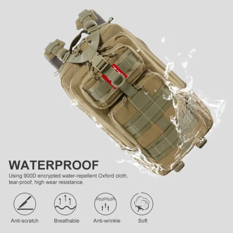 JUNSUNMAY J002 30L Waterproof Outdoor Molle Rucksack Backpack Camping Hiking Bag(Khaki)