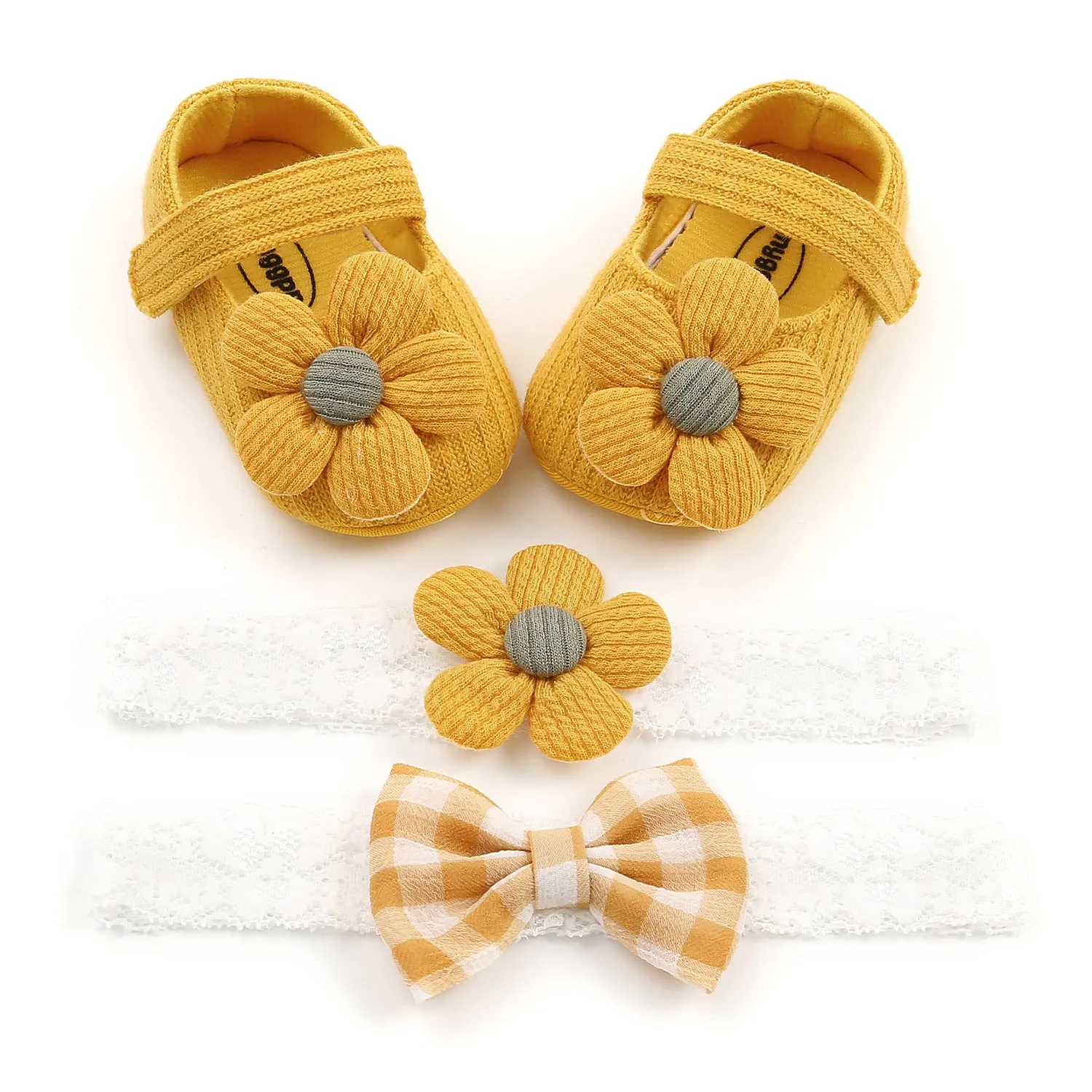 Just Flowers Soft-Sole Shoes & Matching Headband Set