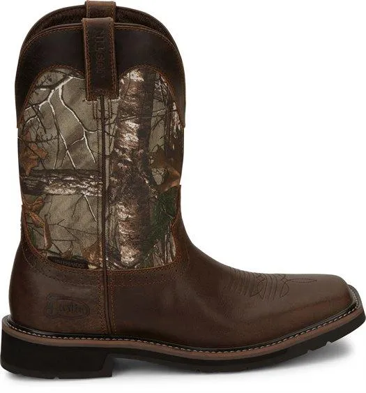 Justin Men's Stampede Trekker Camo Waterproof Pull-On Work Boots SE4676