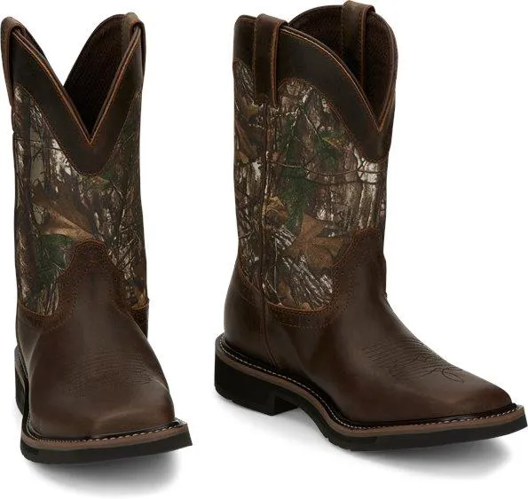 Justin Men's Stampede Trekker Camo Waterproof Pull-On Work Boots SE4676