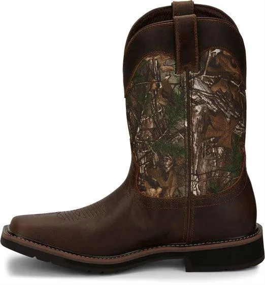 Justin Men's Stampede Trekker Camo Waterproof Pull-On Work Boots SE4676