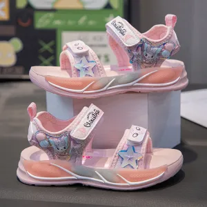 KAMAMES Children's Sandals Girls' Beach Shoes Summer New Internet Celebrity Girl Princess Shoes Non-Slip Soft Bottom Baby Sports Sandals