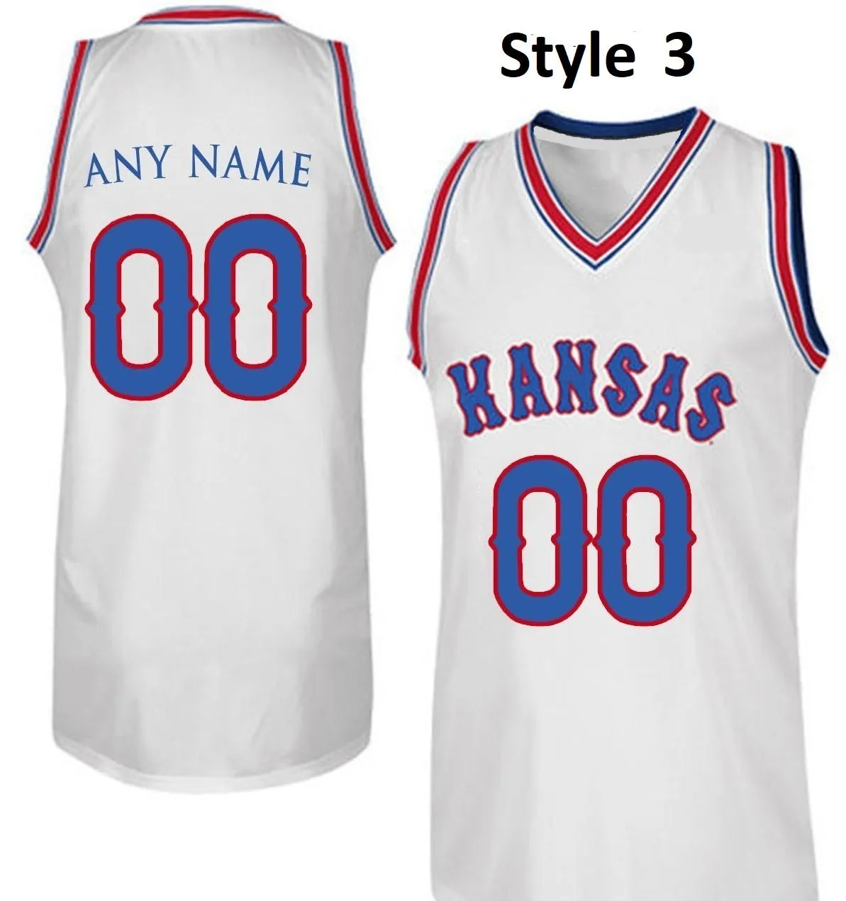 Kansas Jayhawks Customizable College Style Basketball Jersey