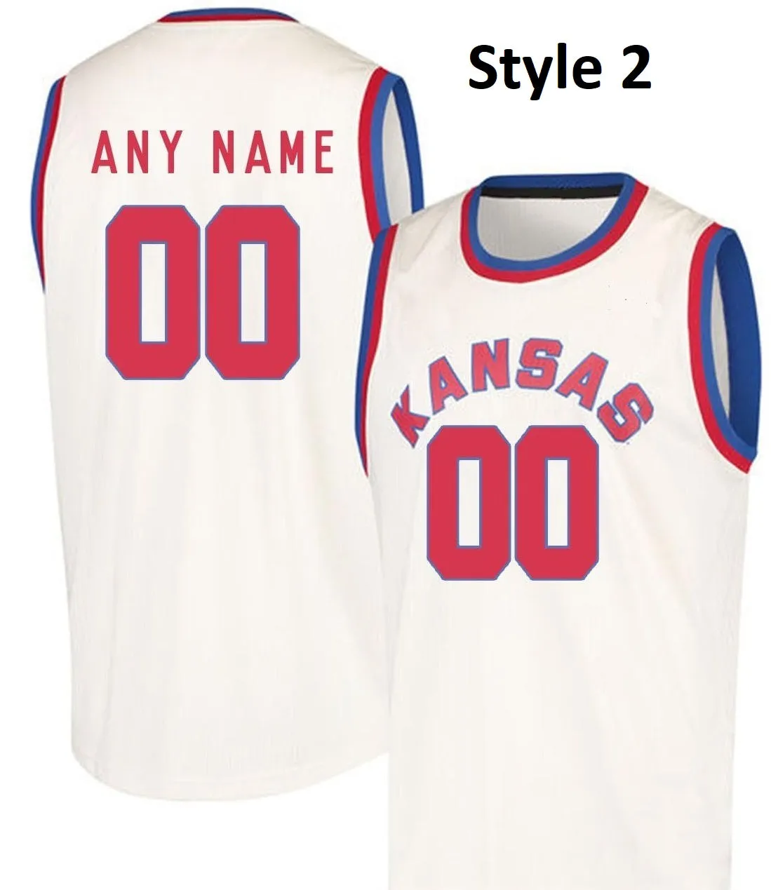 Kansas Jayhawks Customizable College Style Basketball Jersey