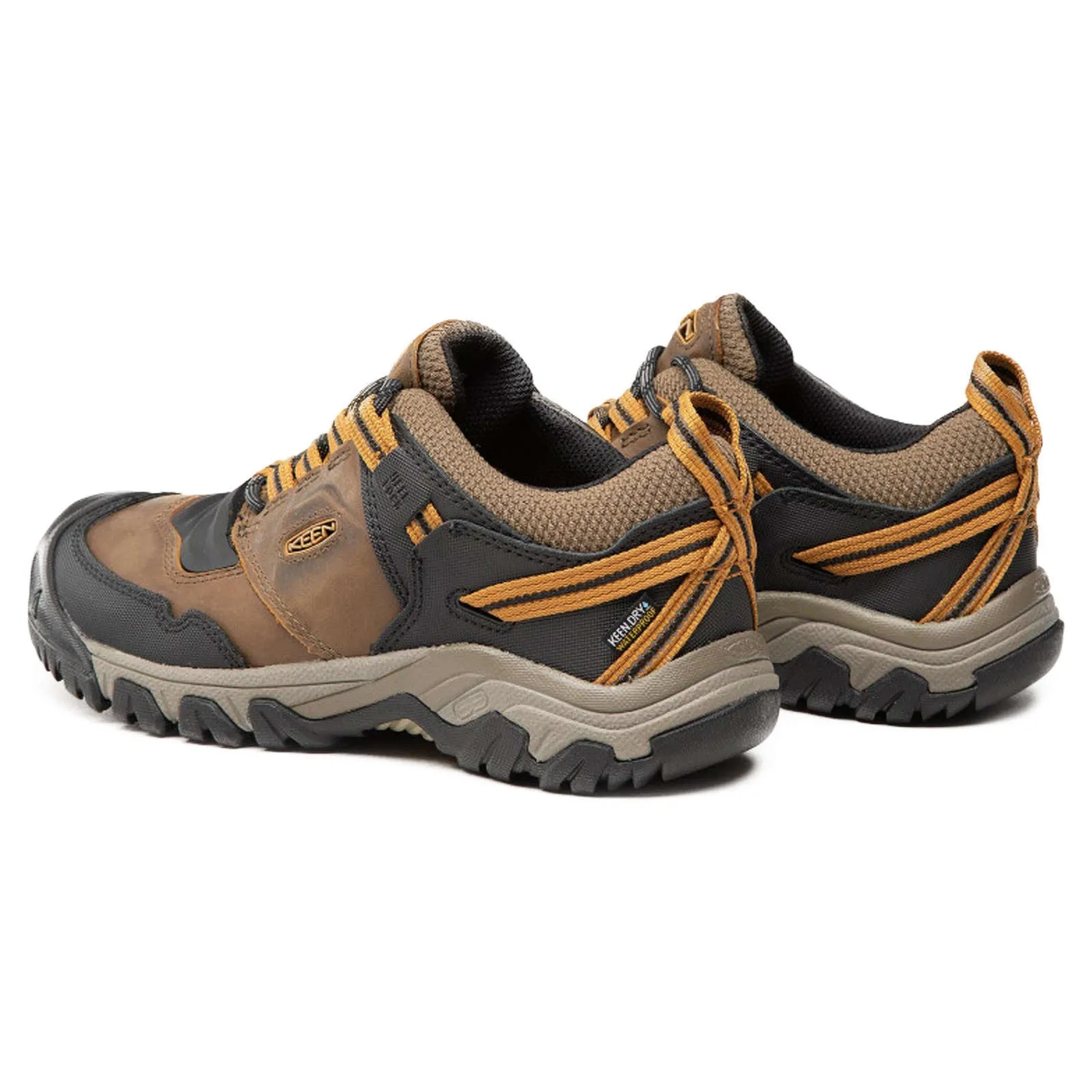 Keen Mens Shoes Ridge Flex Casual Lace-Up Outdoor Hiking Trekking Leather - UK 9