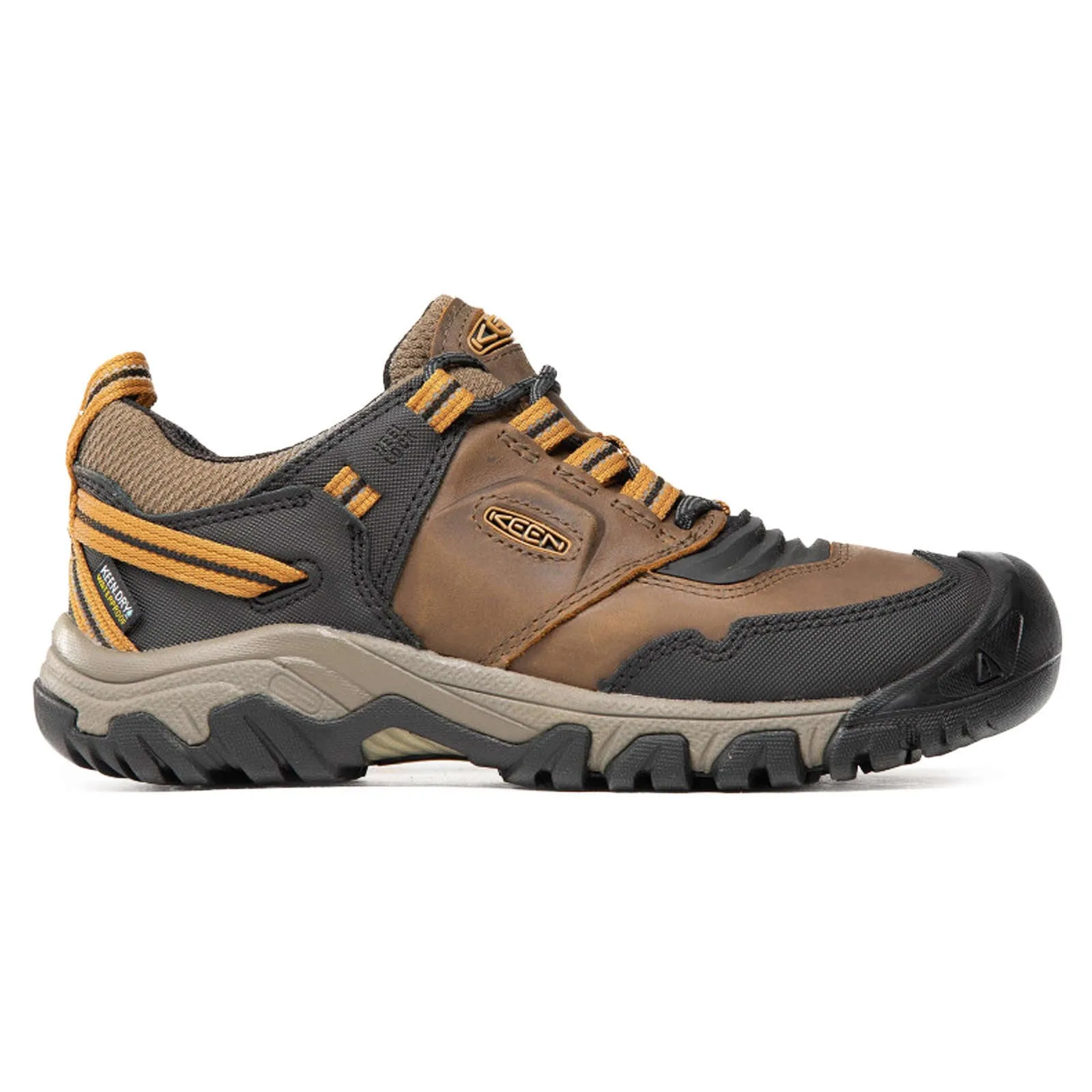 Keen Mens Shoes Ridge Flex Casual Lace-Up Outdoor Hiking Trekking Leather - UK 9