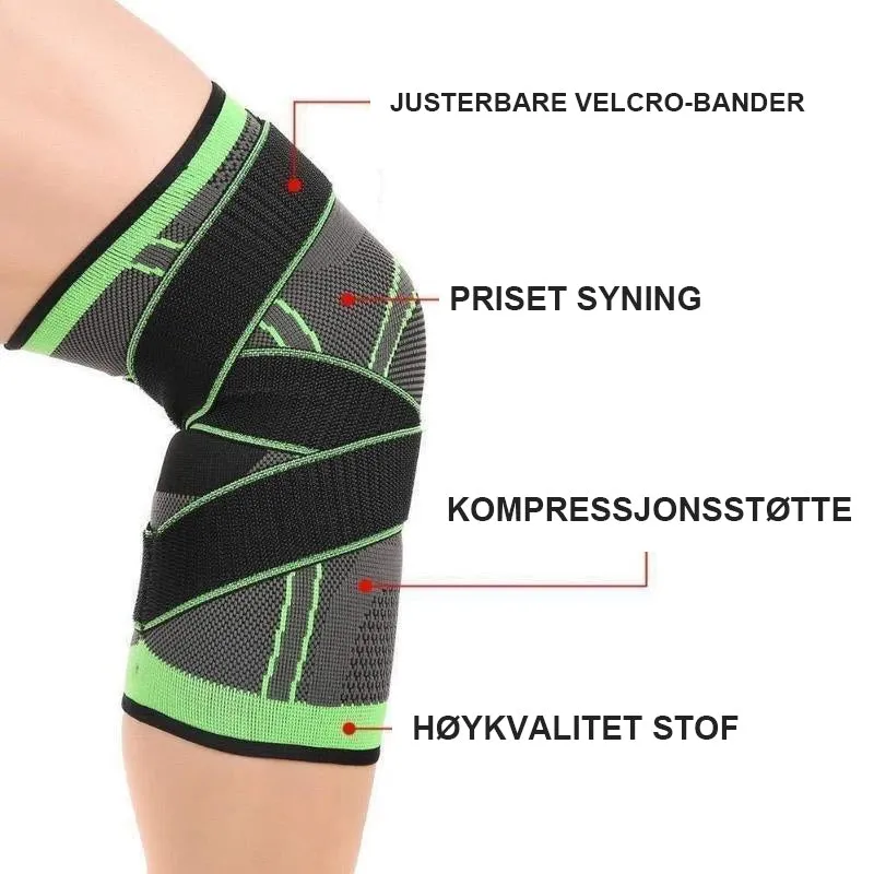 Knee brace with adjustable strap for pain relief