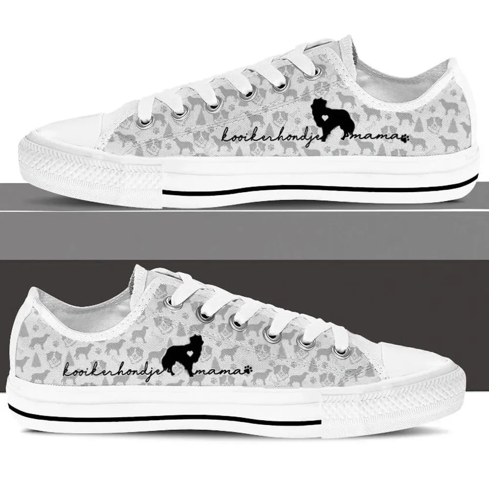 Kooikerhondje Low Top Shoes, Dog Printed Shoes, Canvas Shoes For Men, Women