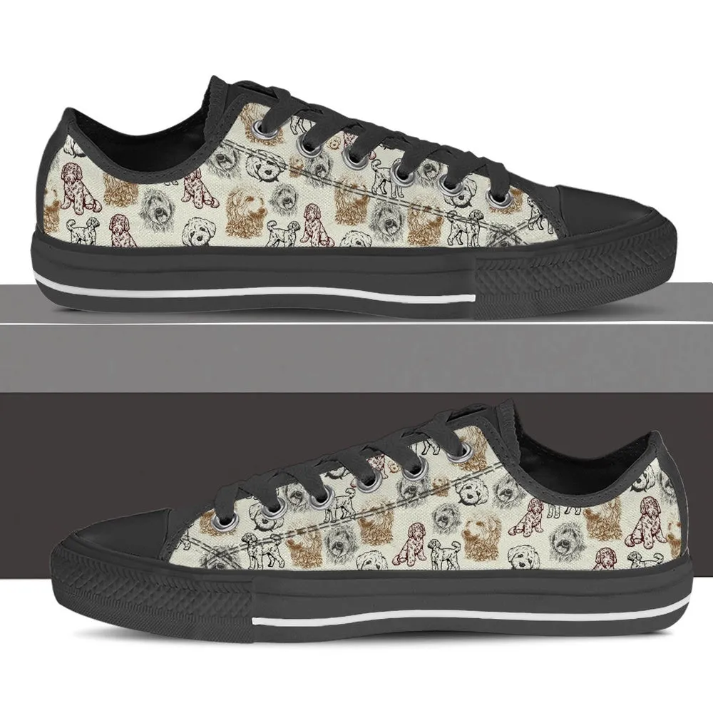 Labradoodle Low Top Shoes - Low Top Sneaker, Dog Printed Shoes, Canvas Shoes For Men, Women