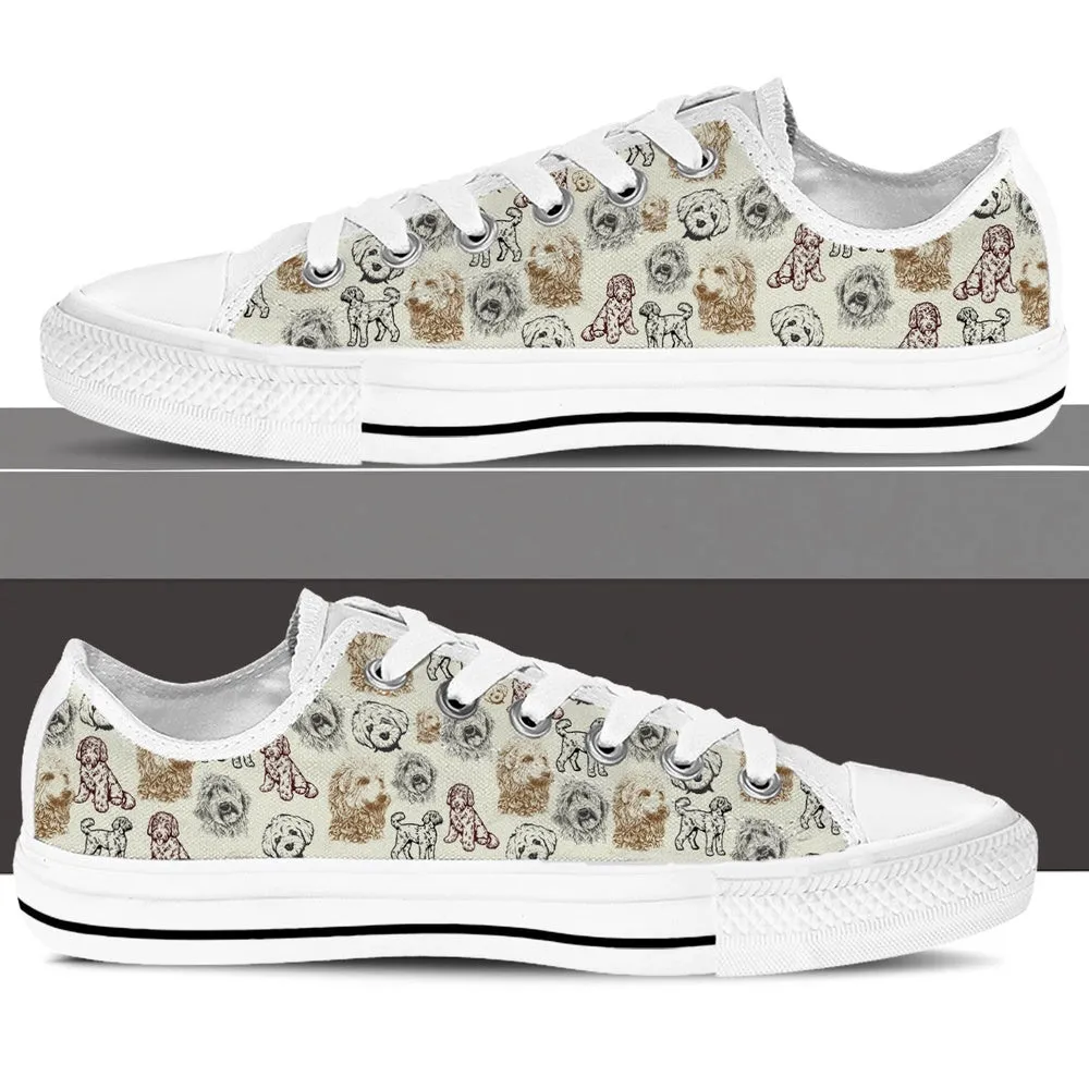 Labradoodle Low Top Shoes - Low Top Sneaker, Dog Printed Shoes, Canvas Shoes For Men, Women