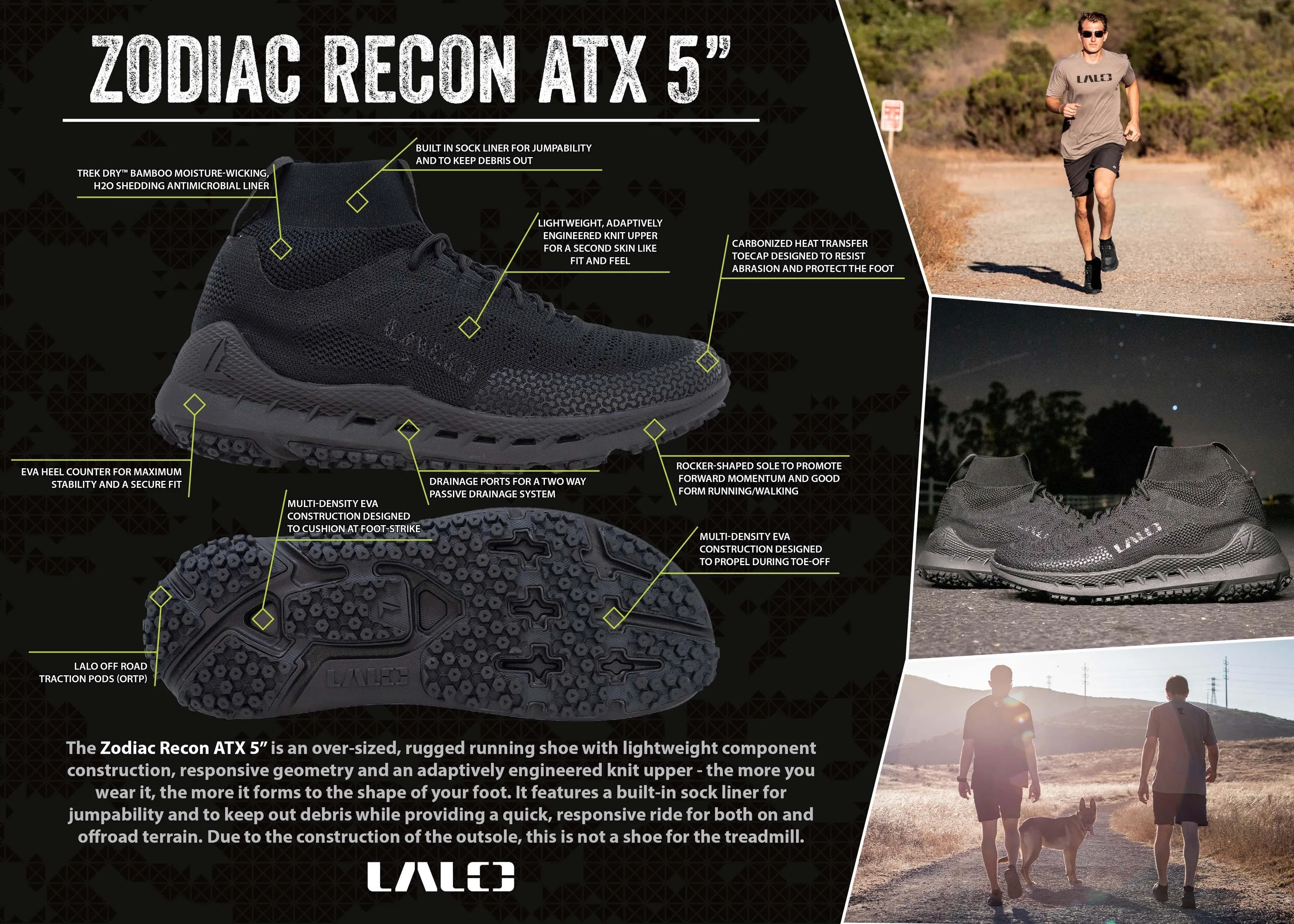 LALO BUD/S ZODIAC RECON ATX 5" Black 1BU107