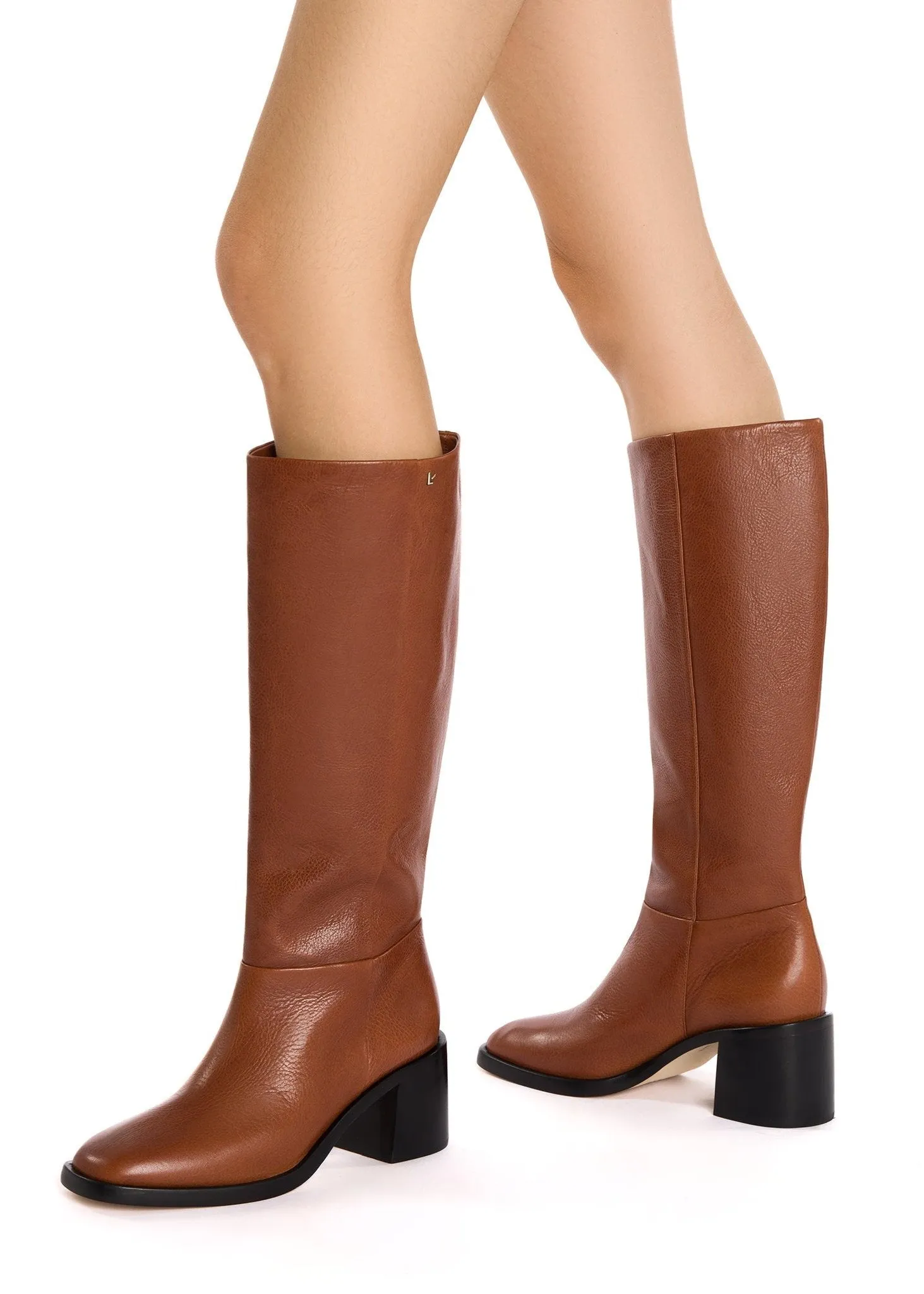 Larroude Ricky Boot In Mocca Leather