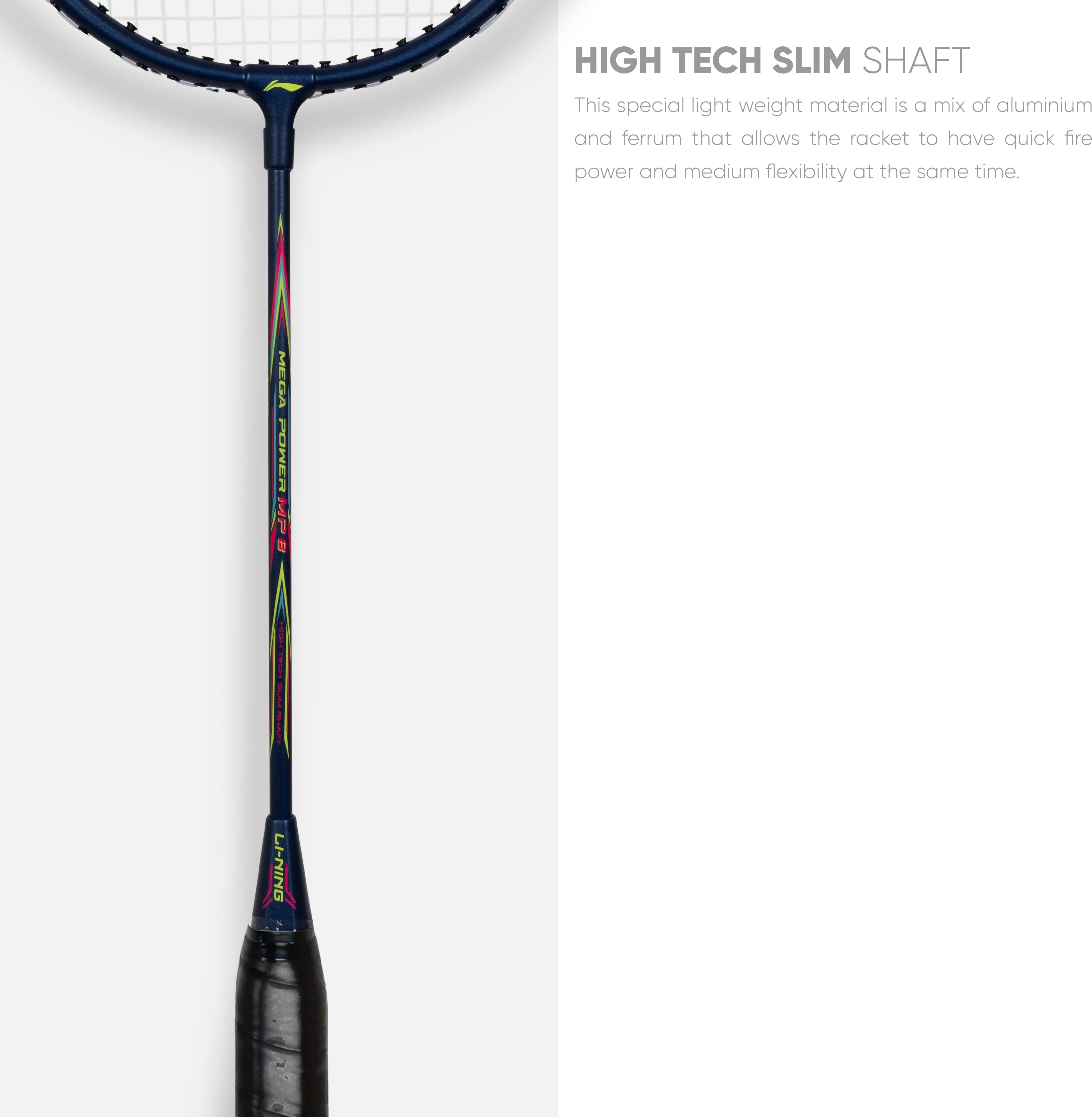 Li-Ning Mega Power 8 Strung Badminton Racquet (Blue)