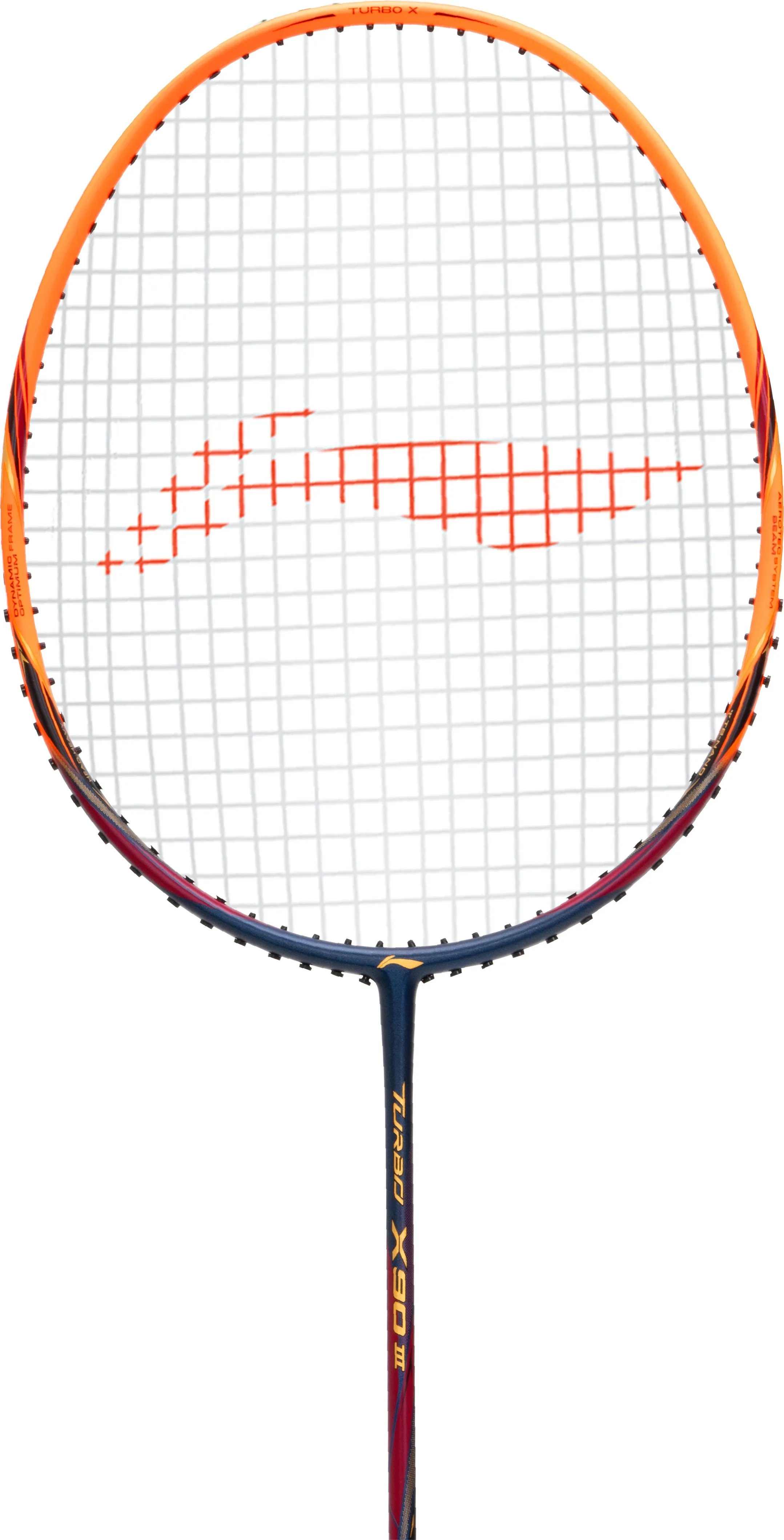 Li-Ning Turbo X 90 III Strung Badminton Racket (Navy, Orange) Strung Badminton Racquet (Blue / Orange)