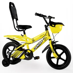 Lifelong 14T Cycle for Kids 2 to 5 Years - Bike for Boys and Girls - Balance Wheels & Mudguard, 95% Pre-Assembled, Frame Size: 9" - Suitable for Children Under 3 Feet Height (Juniors Ride, Yellow)