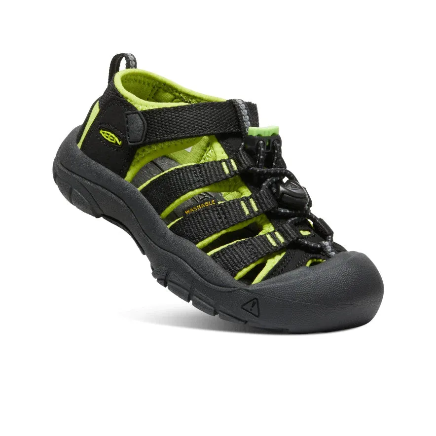 Little Kid's Keen Newport H2 Color: Black / Lime Green