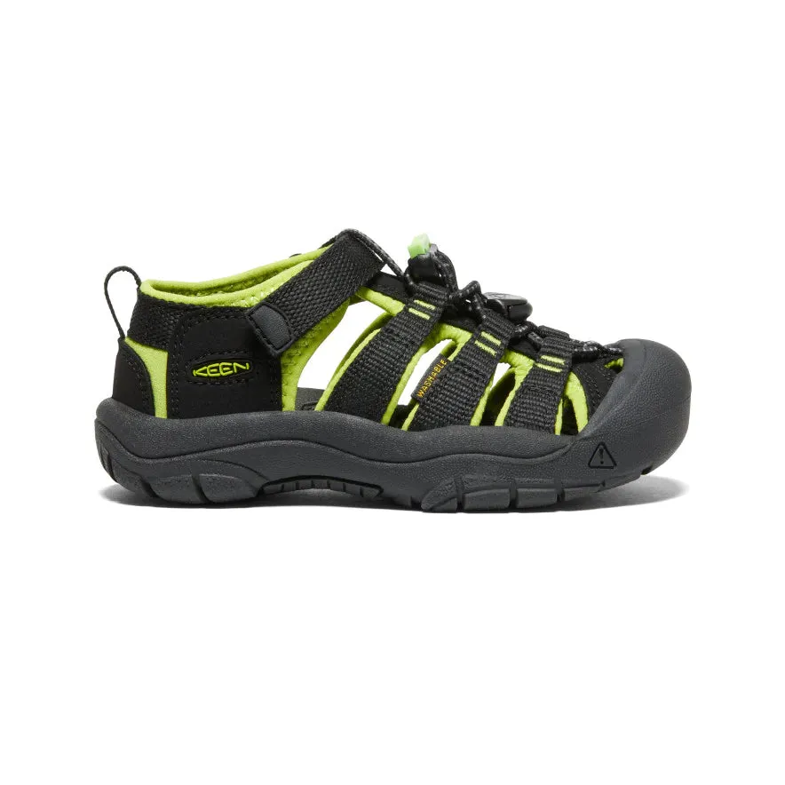 Little Kid's Keen Newport H2 Color: Black / Lime Green