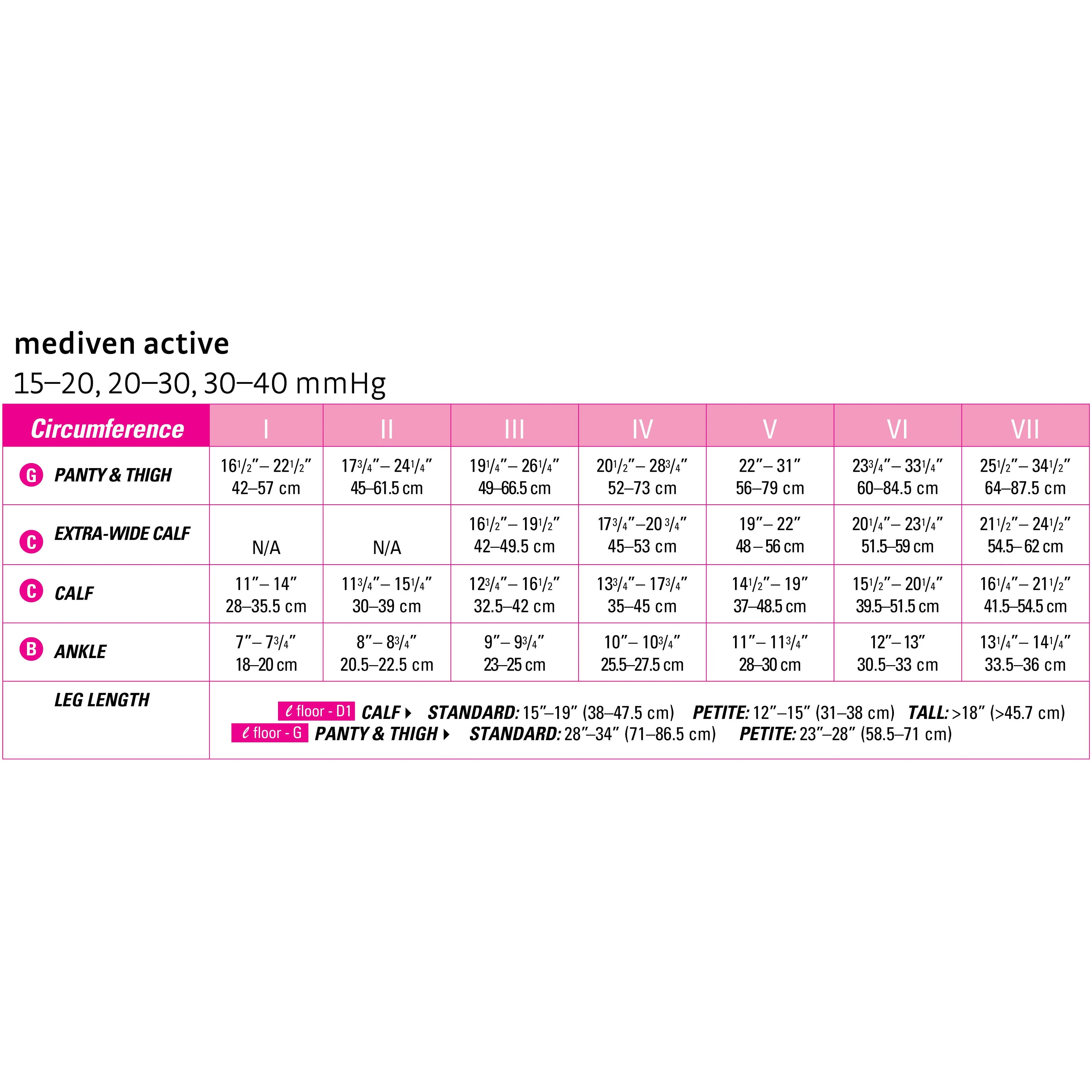 mediven active 15-20 mmHg calf closed toe tall