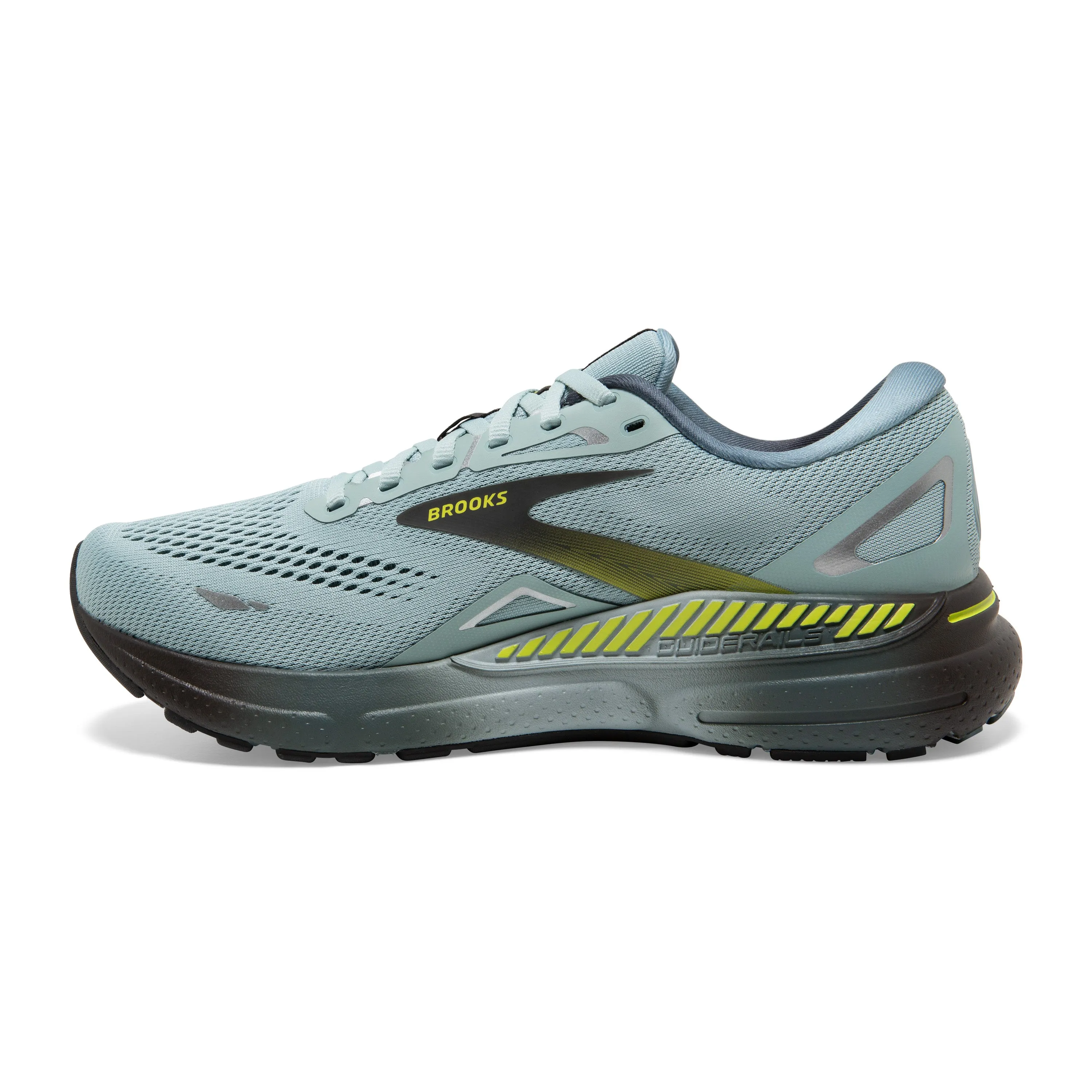 Men's Brooks Adrenaline GTS 23 Color: Cloud Blue/Goblin Blue/Lime