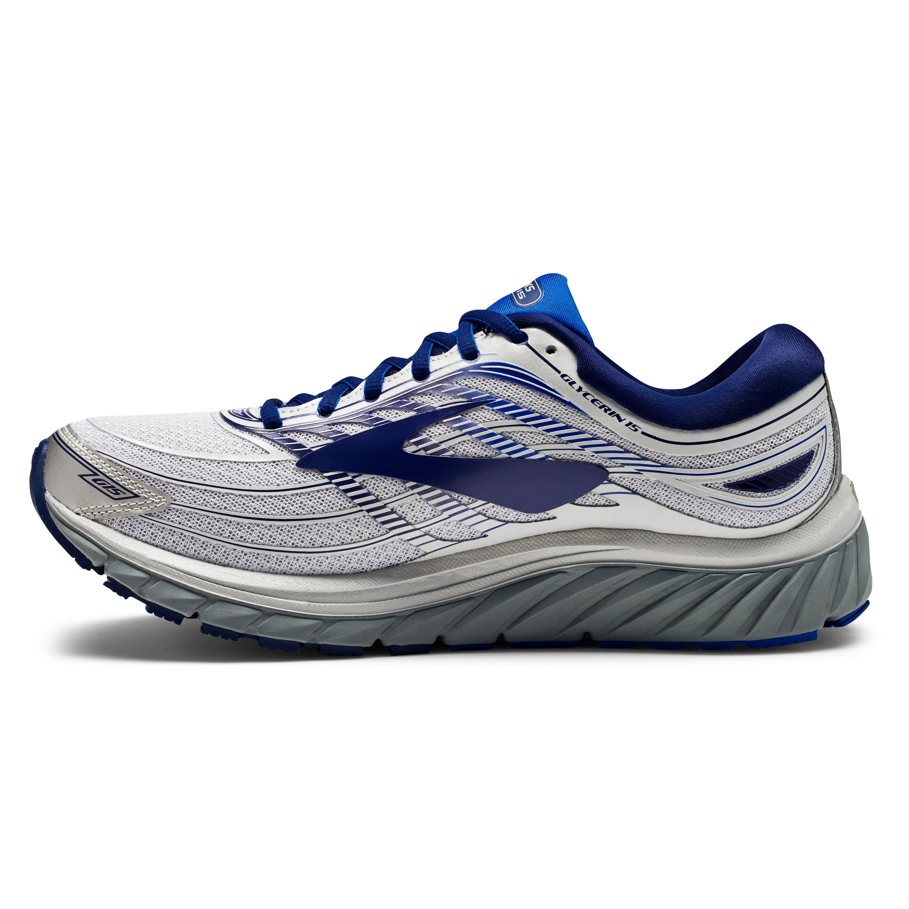 Men's Brooks Glycerin 15 Color: Silver / Navy