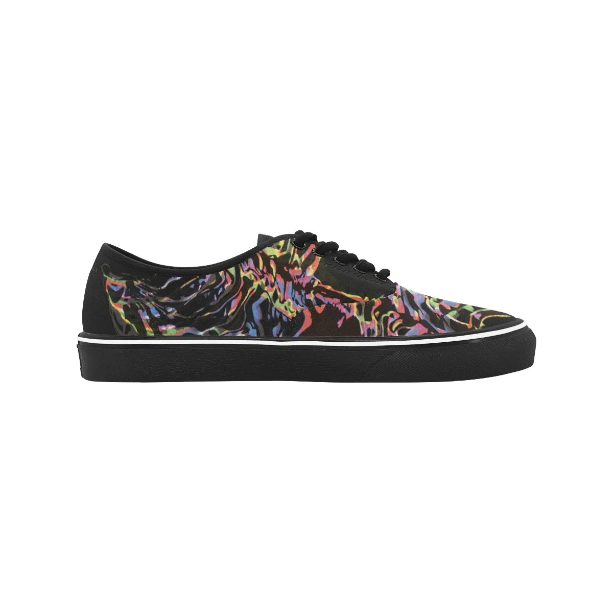 Men's Dark Psychedelic Print Canvas Low Top Shoes