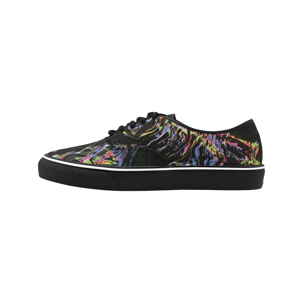 Men's Dark Psychedelic Print Canvas Low Top Shoes