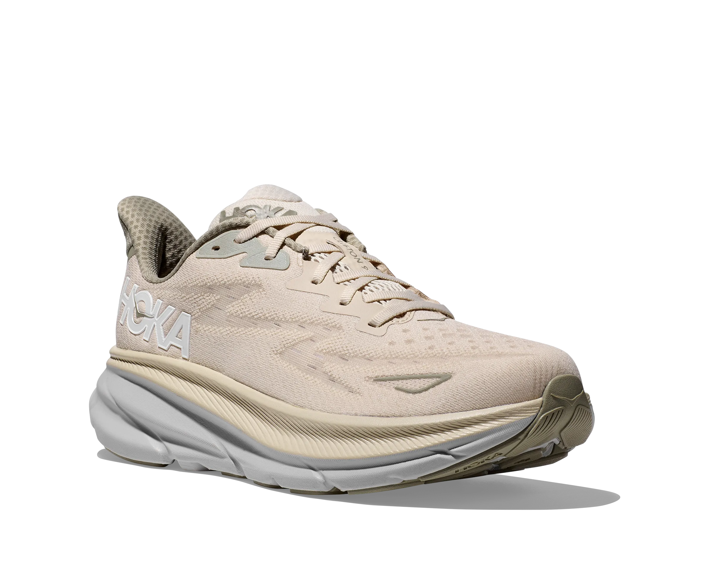 Men's Hoka Clifton 9 Wide 1132210OKB Color: Oat Milk/Barley