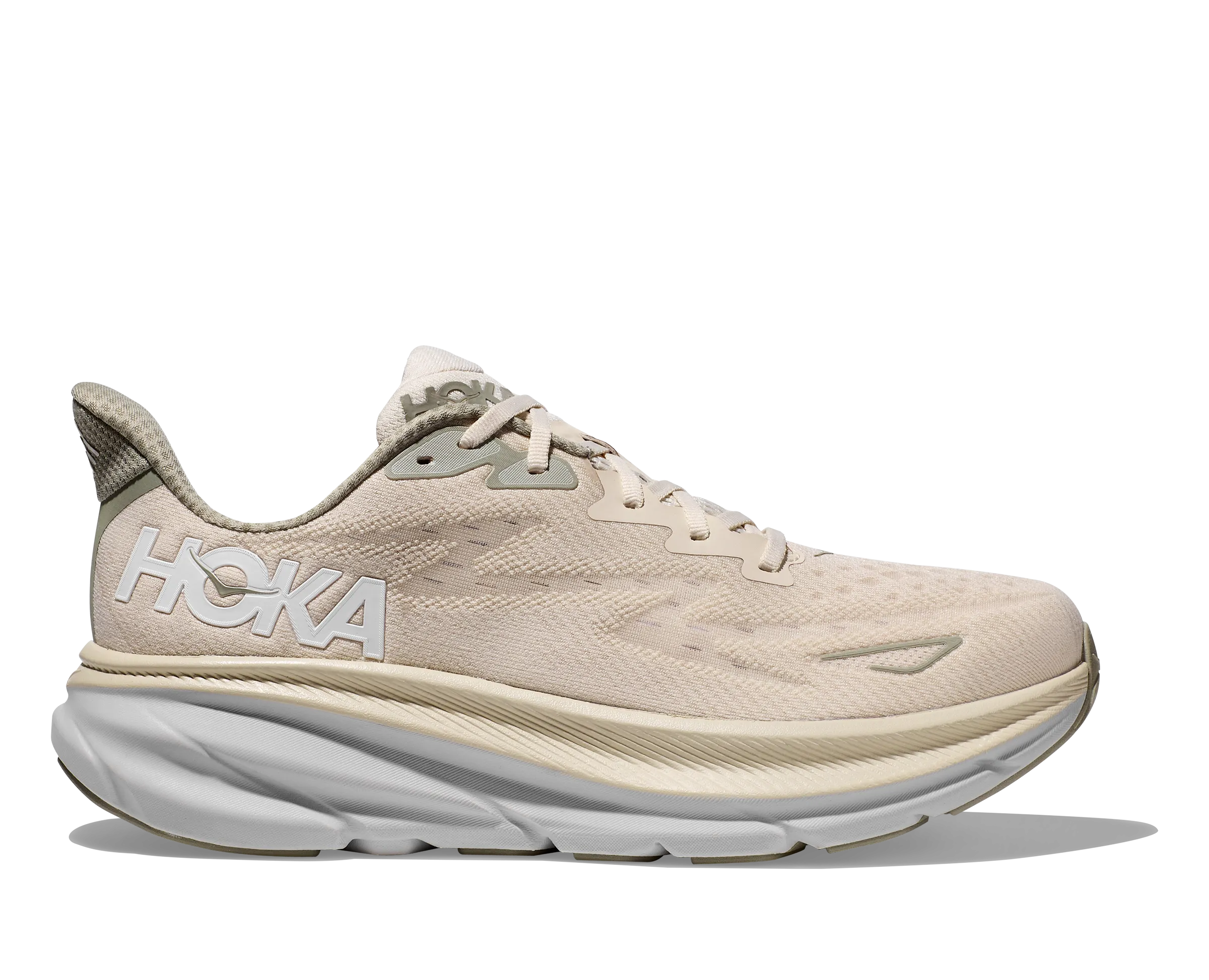 Men's Hoka Clifton 9 Wide 1132210OKB Color: Oat Milk/Barley