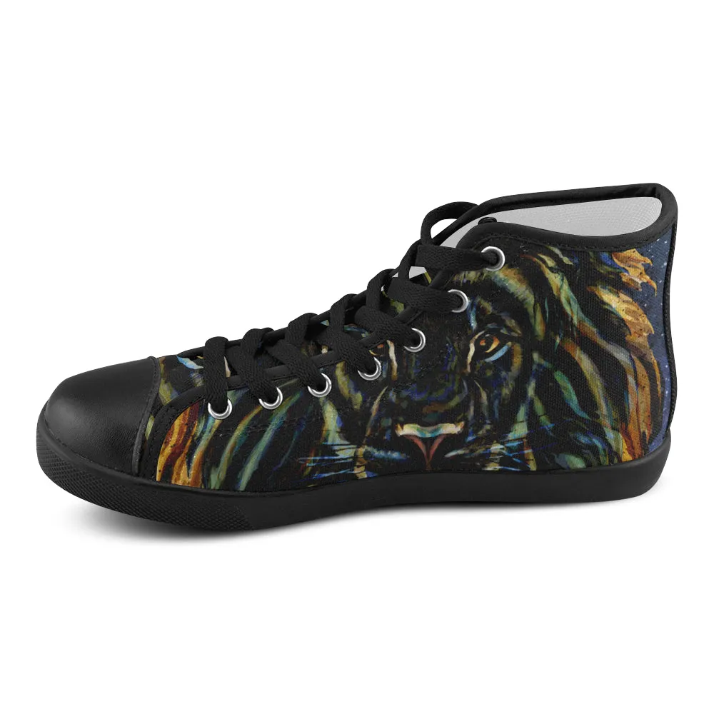 Men's Leo Zodiac Print Canvas High Top Shoes