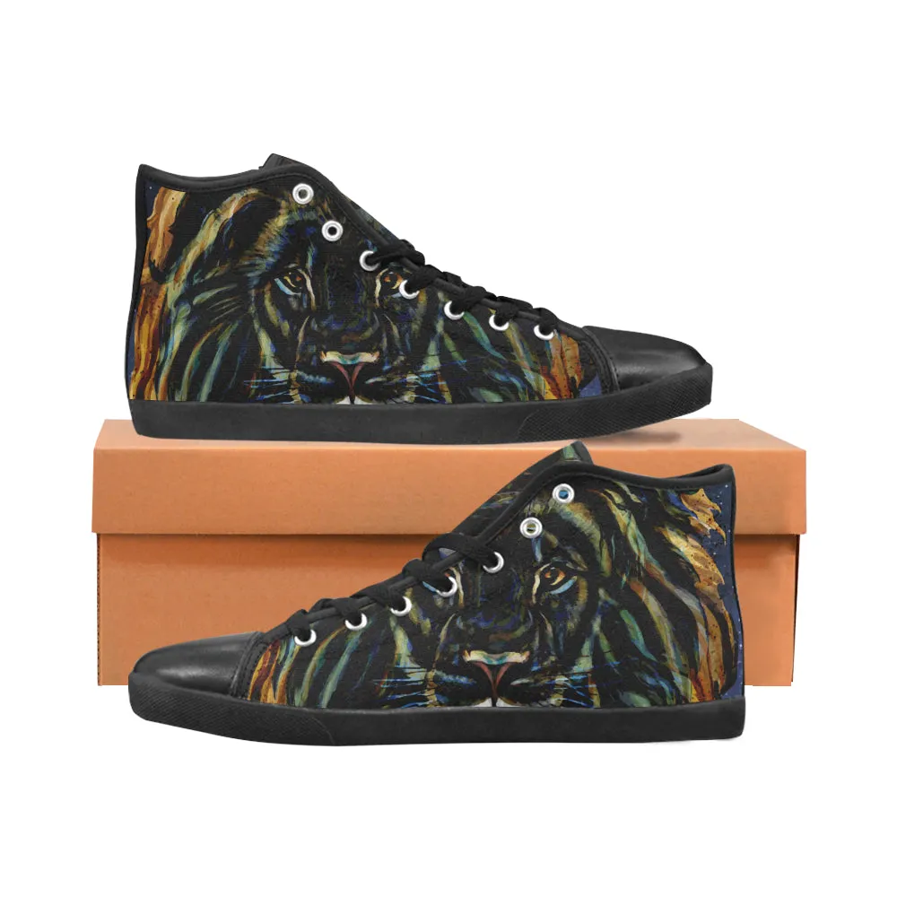 Men's Leo Zodiac Print Canvas High Top Shoes