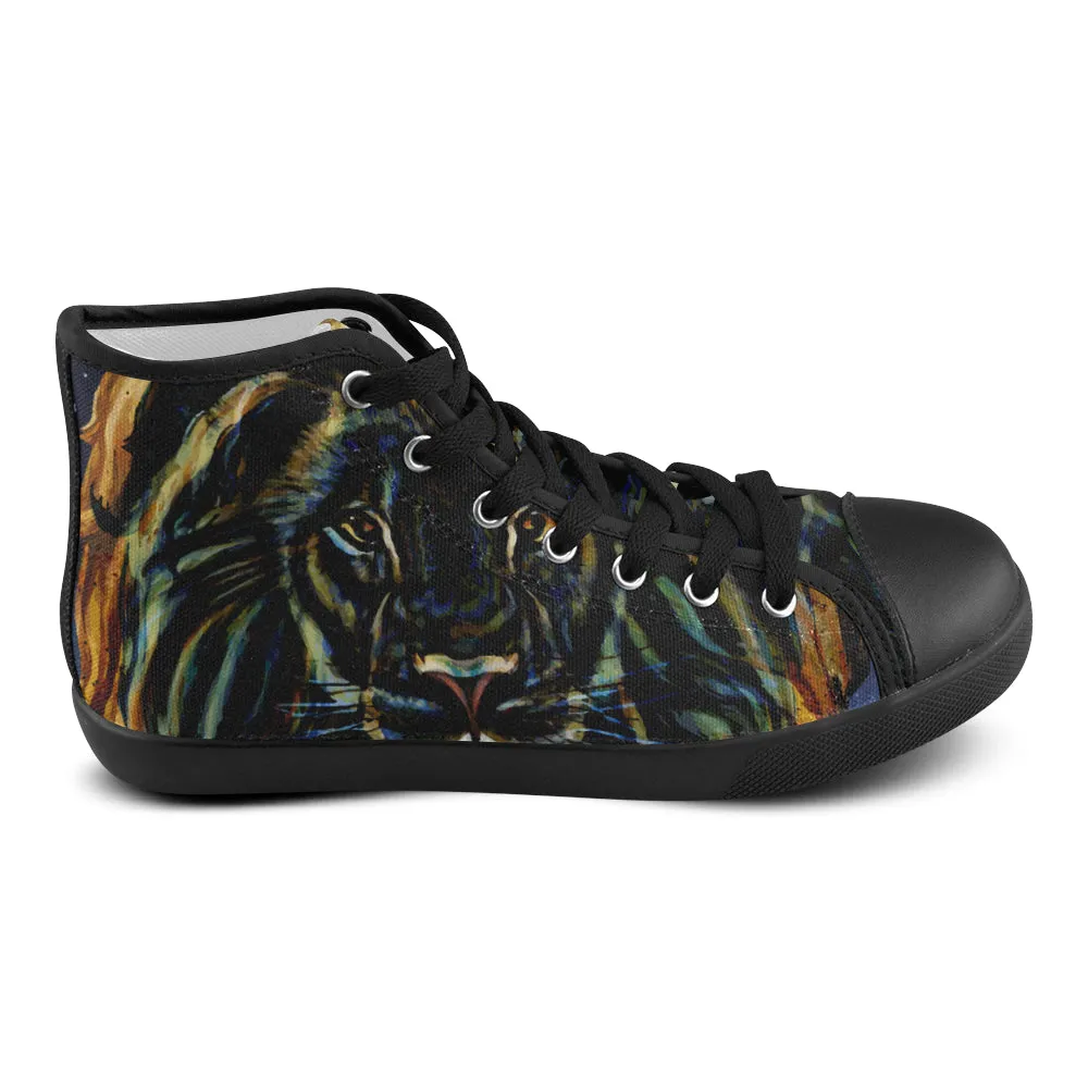 Men's Leo Zodiac Print Canvas High Top Shoes