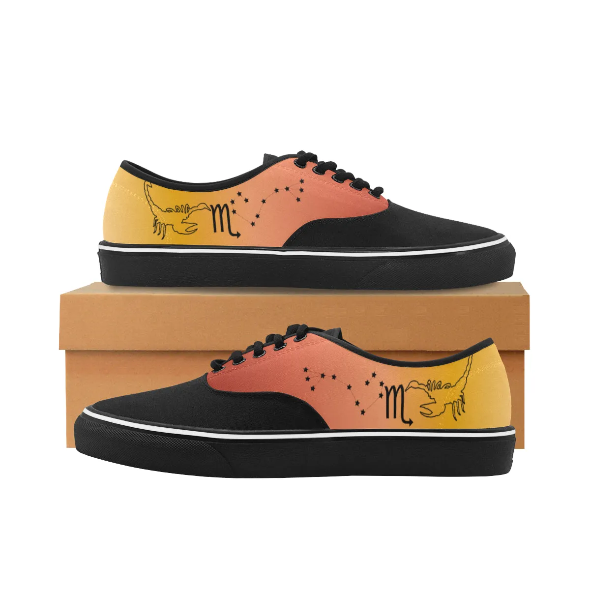 Men's Scorpio Zodiac Print Canvas Low Top Shoes