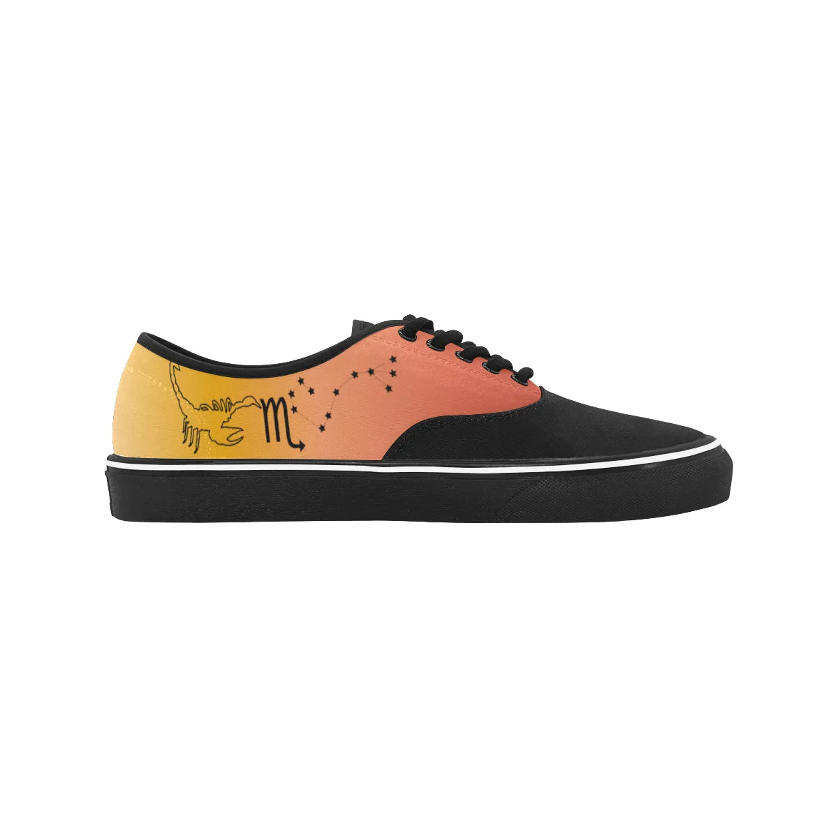 Men's Scorpio Zodiac Print Canvas Low Top Shoes